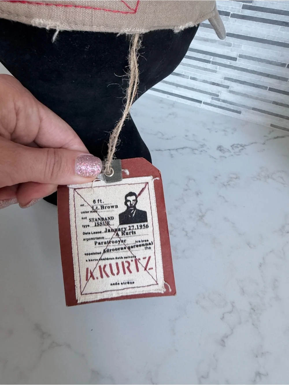 Vintage Kurtz Boys Khaki Military Cap size 6 1/2